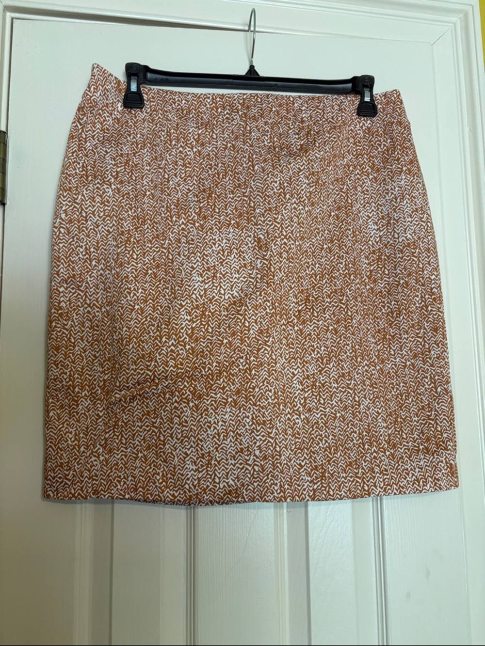 Valerie Bertinelli Rust & White Textured Skirt